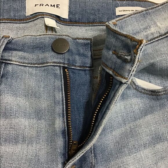 Frame Le Skinny de Jeanne Distressed Crop Jeans Good Condition Size 28 - Picture 8 of 10